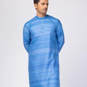 Blue Striped Endi Silk Panjabi